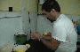 mike making the corn bread cheese balls
