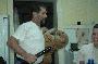 mike dancing around with Tina's (the dog) pet tiger