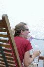 tina on the top of our boat in halong bay