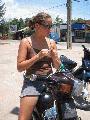 selena wishing she had a faster motorbike
